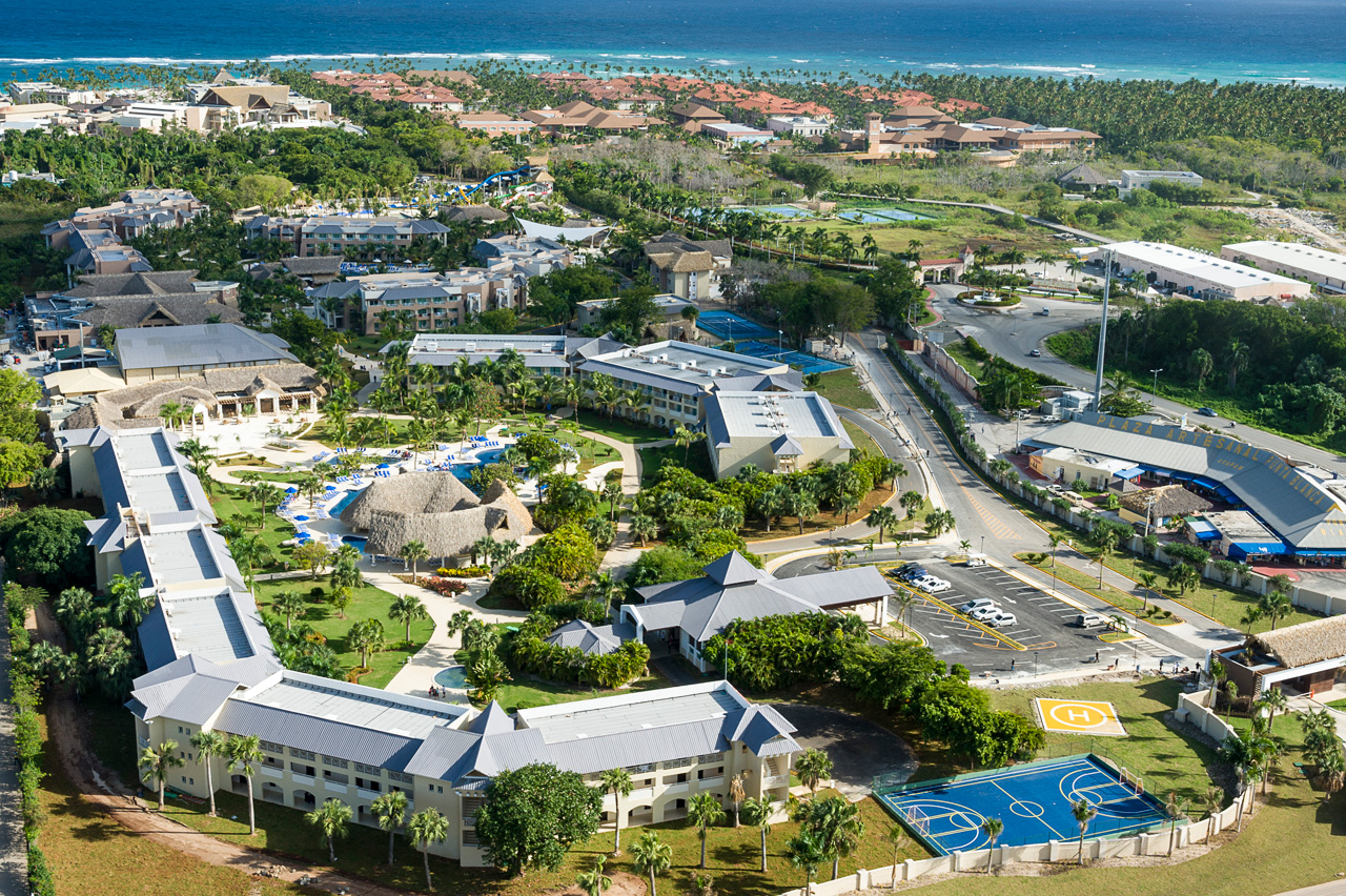 a aerial view of a resort