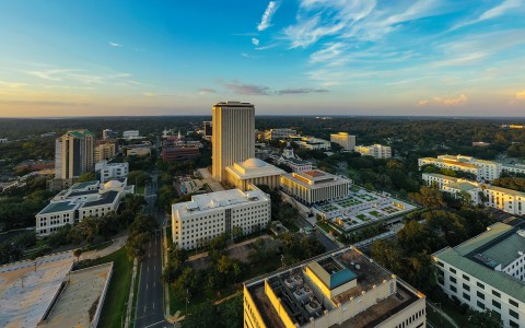 Roof terrace city view