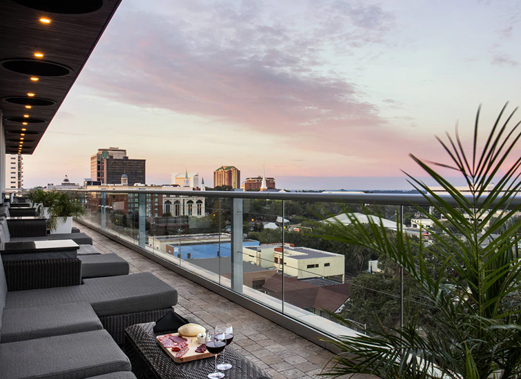 Cotton candy sky views on terrace