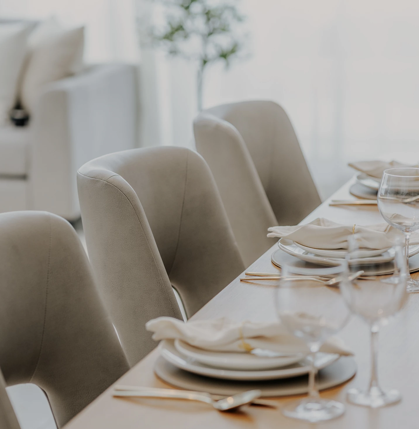 a table set with plates and glasses
