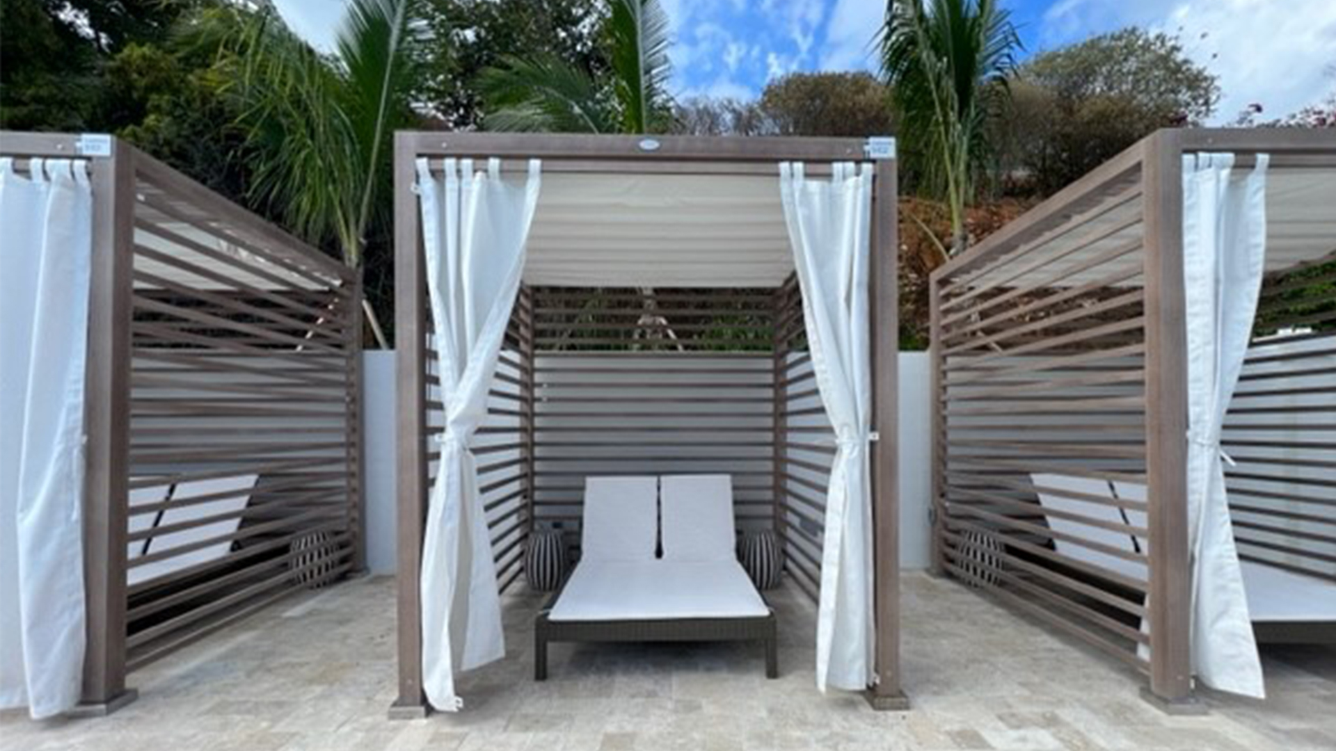 a lounge chair in a wooden structure