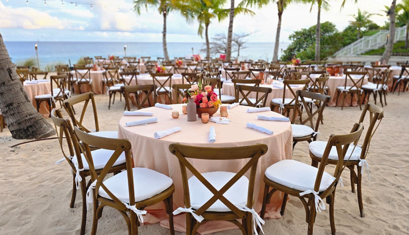 a table set up for a wedding reception