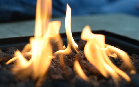 a close up of fire