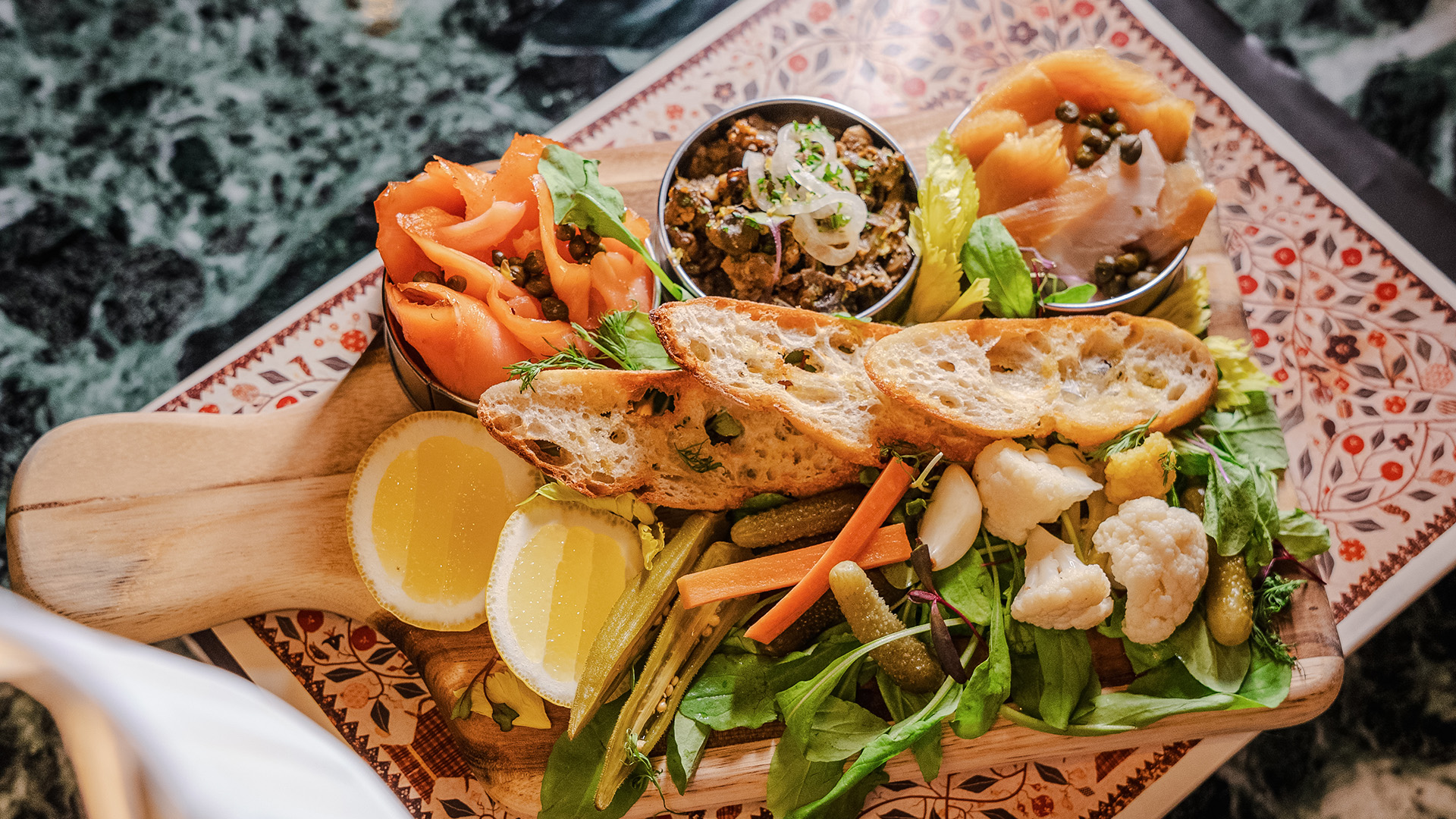 a plate of food on a table