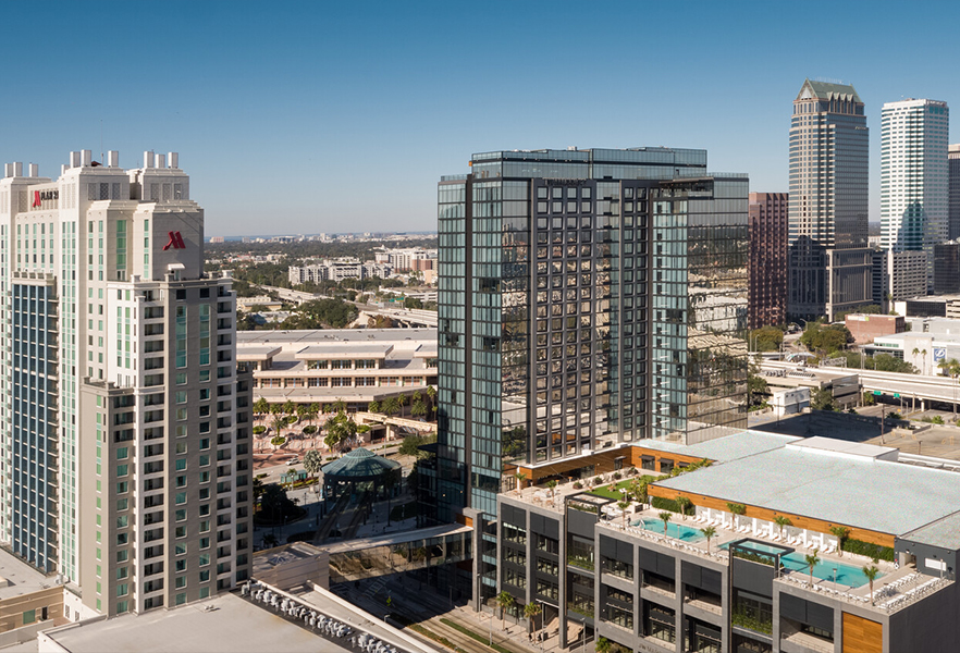 a city with many tall buildings
