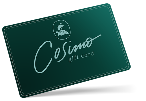 a green gift card with white text