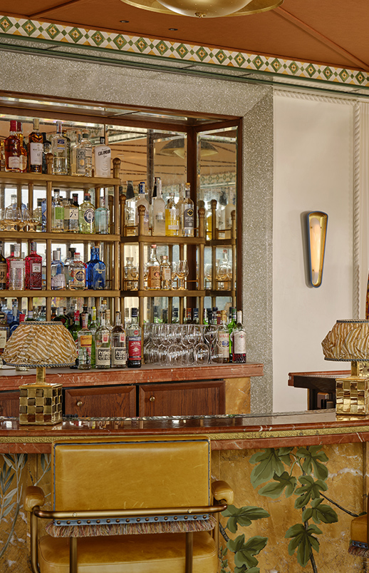 a bar with bottles of alcohol