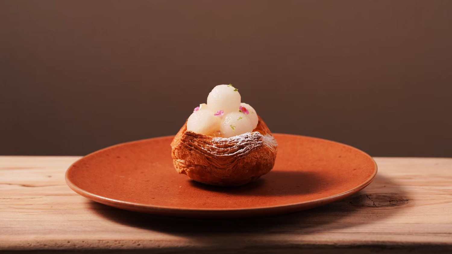 a plate with food on it