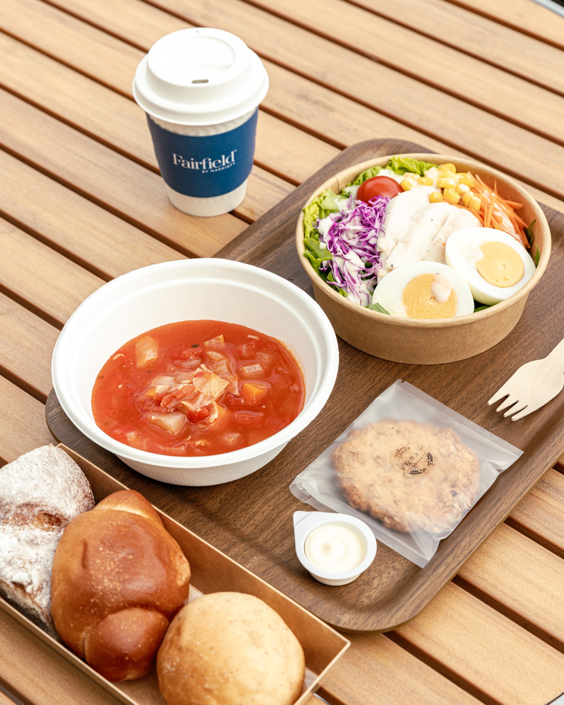 a tray of food on a table