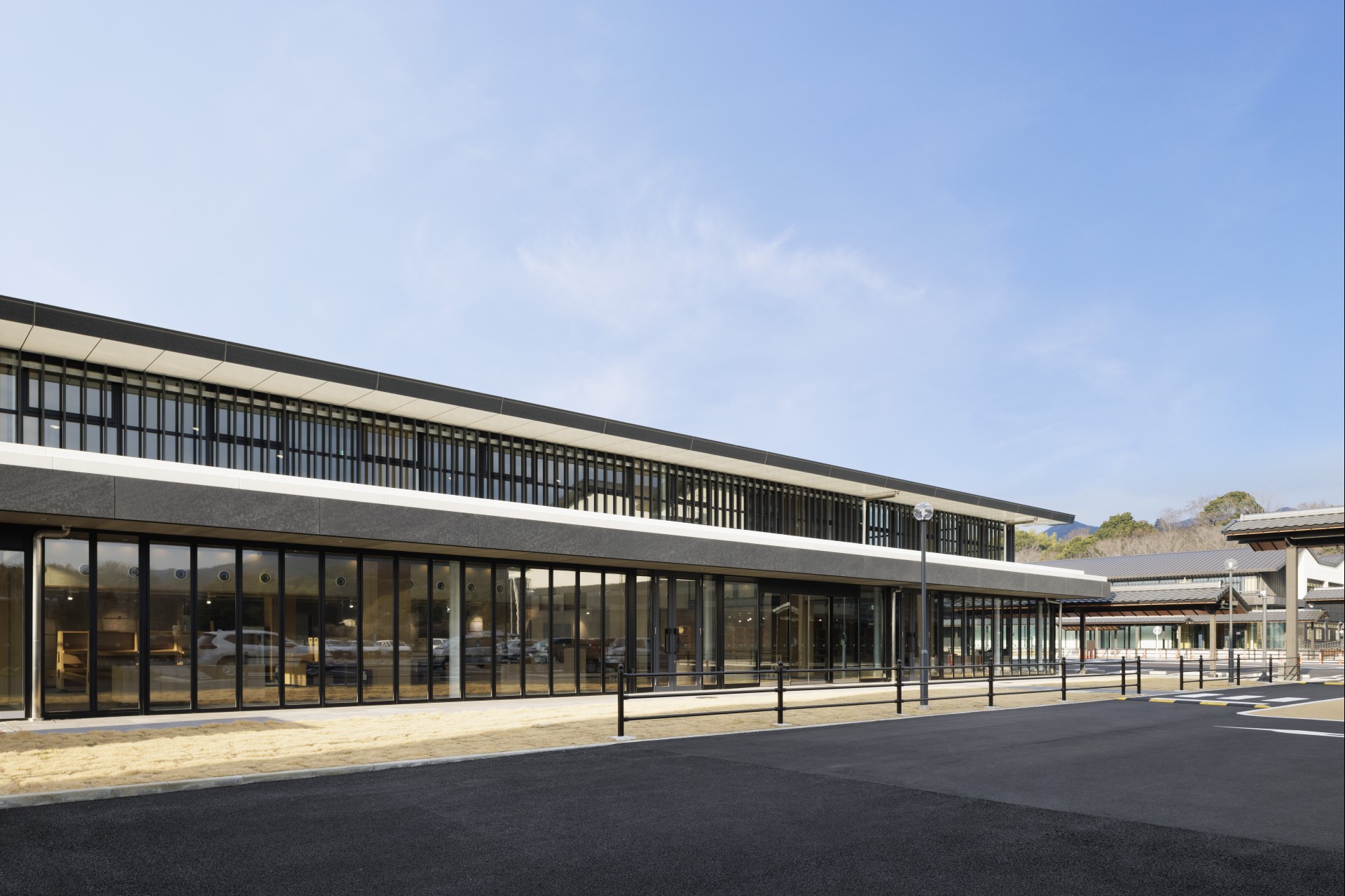 a building with glass windows