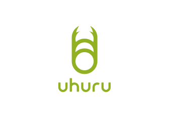 a logo with a green design
