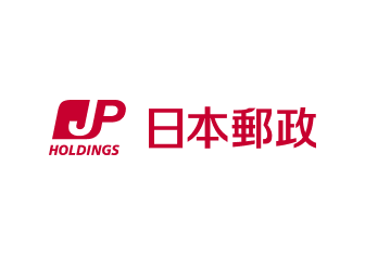 a red and white logo
