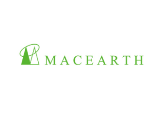 a logo with green letters