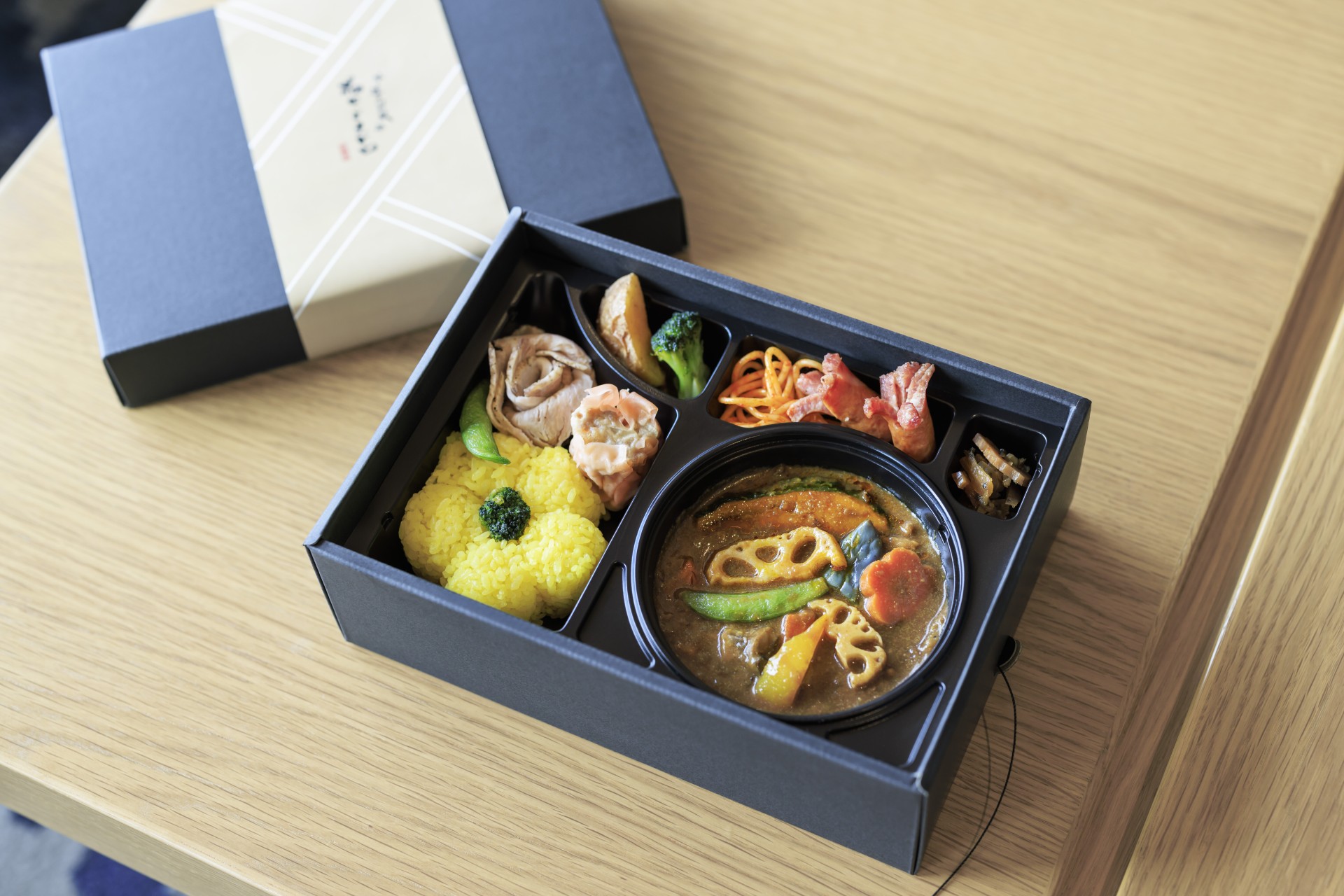 a black box with food in it