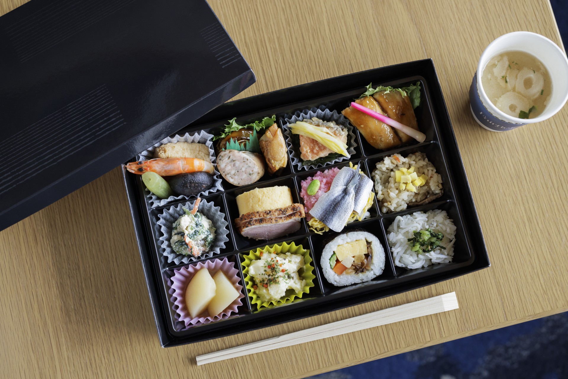 a box of food on a table