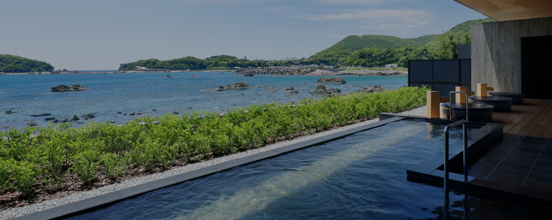 a water next to a body of water