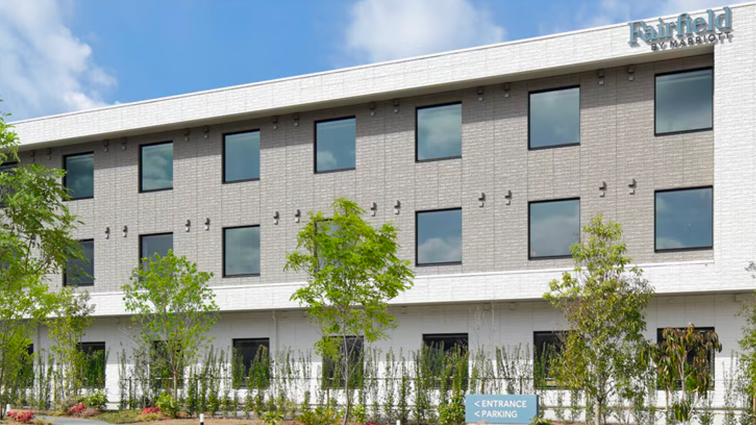 a building with many windows