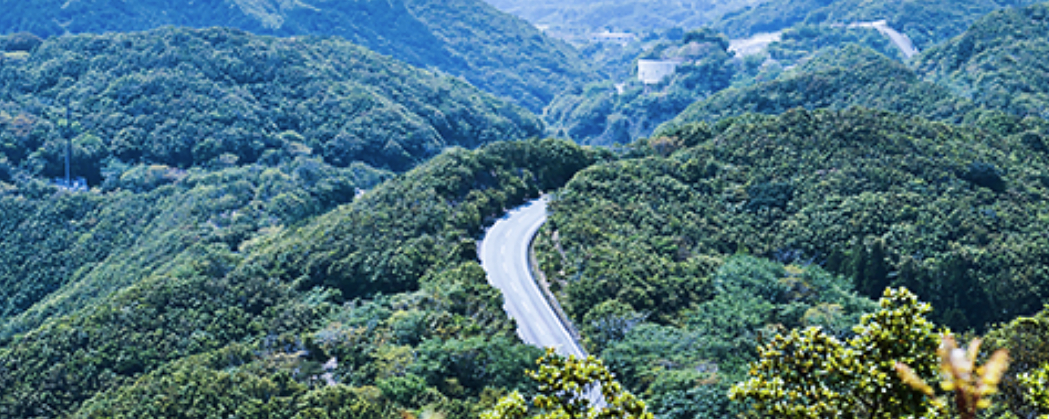 a road through a valley