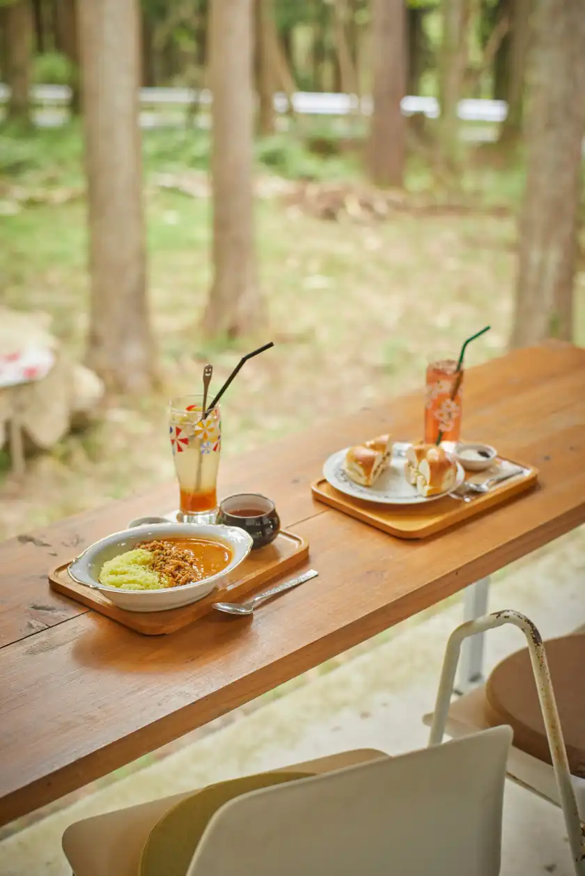 a table with food on it