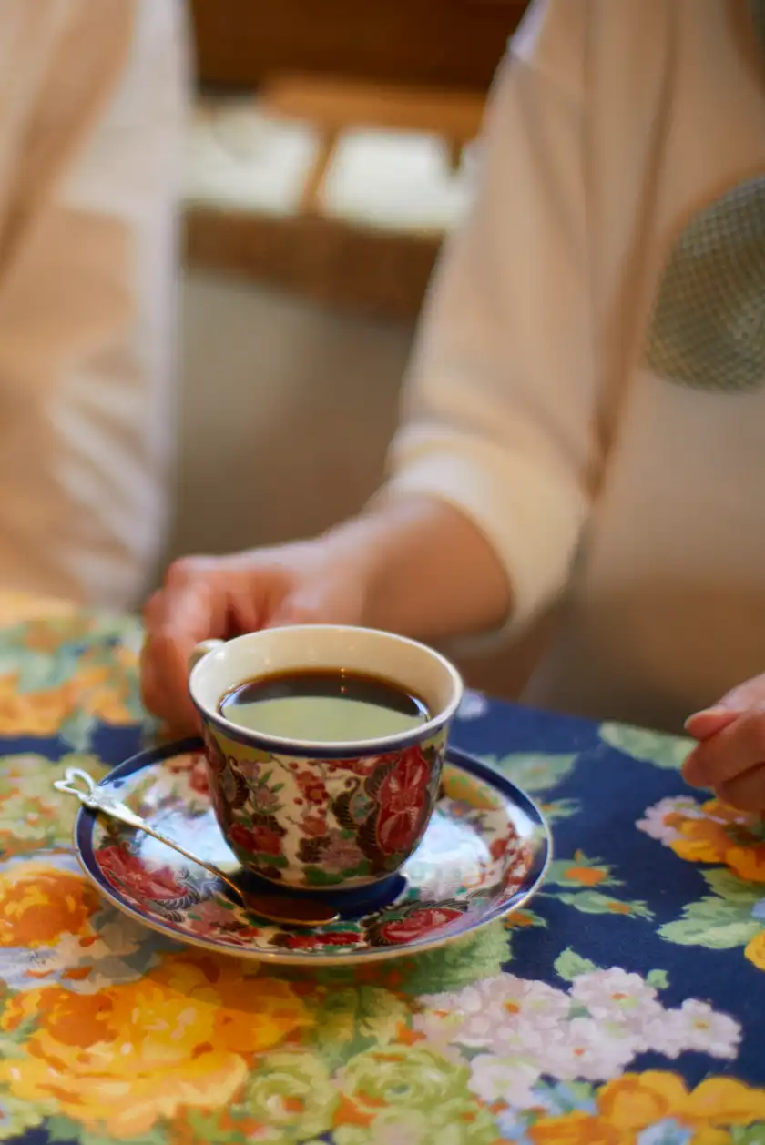 a cup of coffee on a table