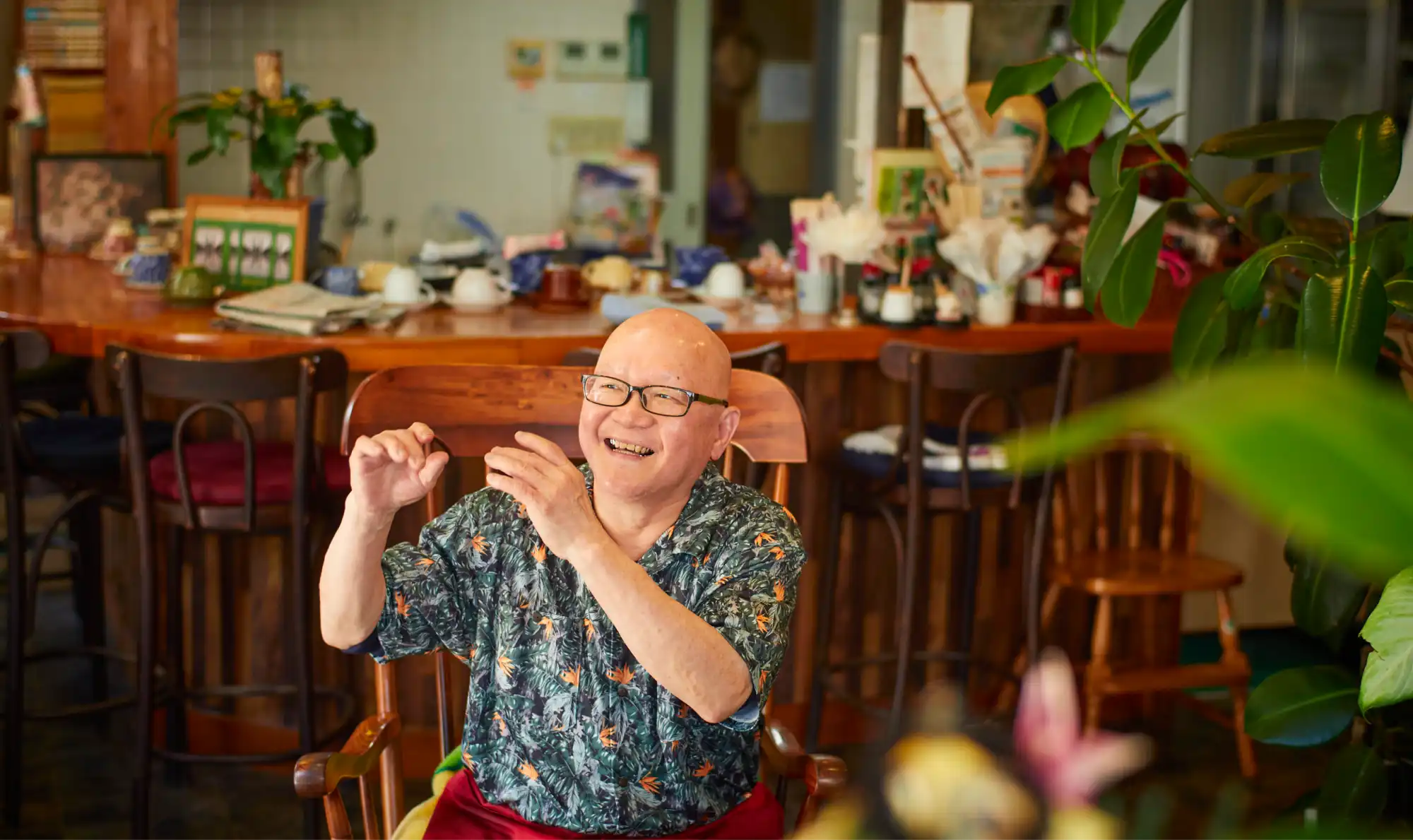 a man sitting in a chair