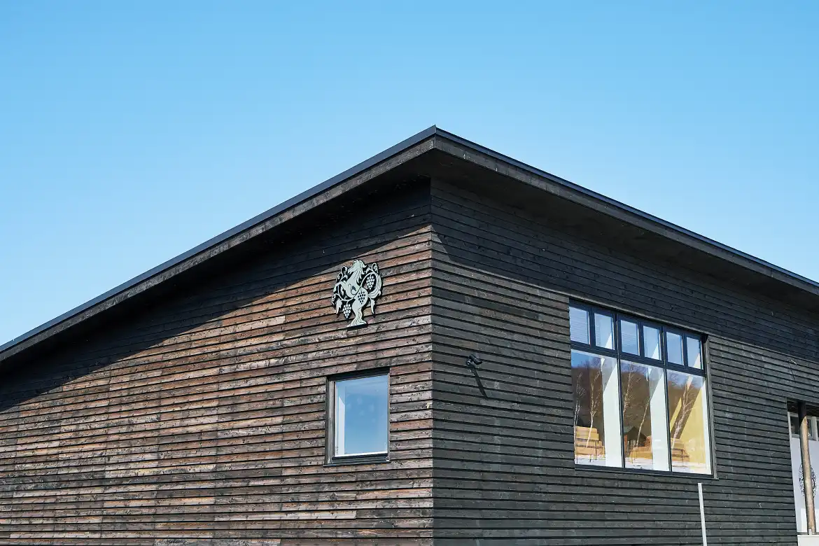 a building with a large window