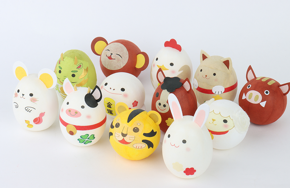 a group of painted eggs