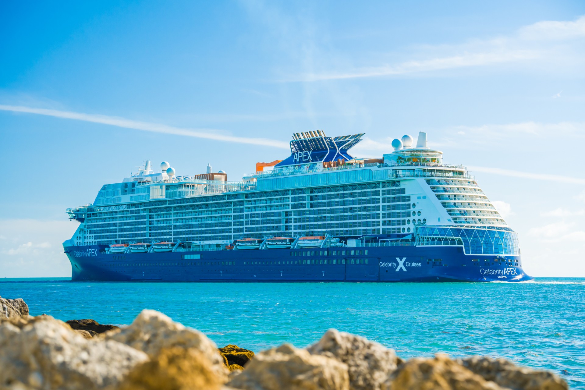 a large cruise ship in the water
