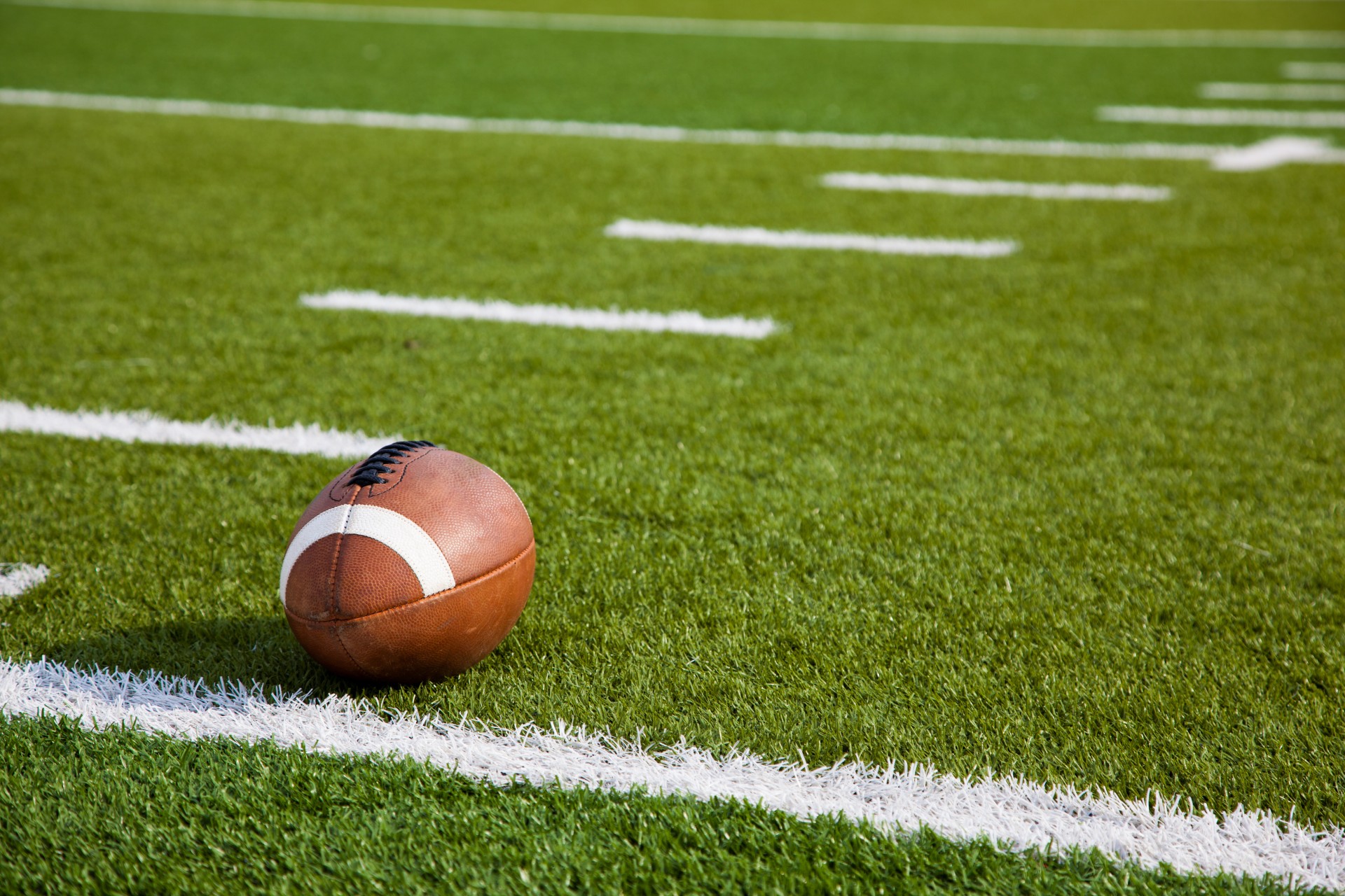 a football on a football field