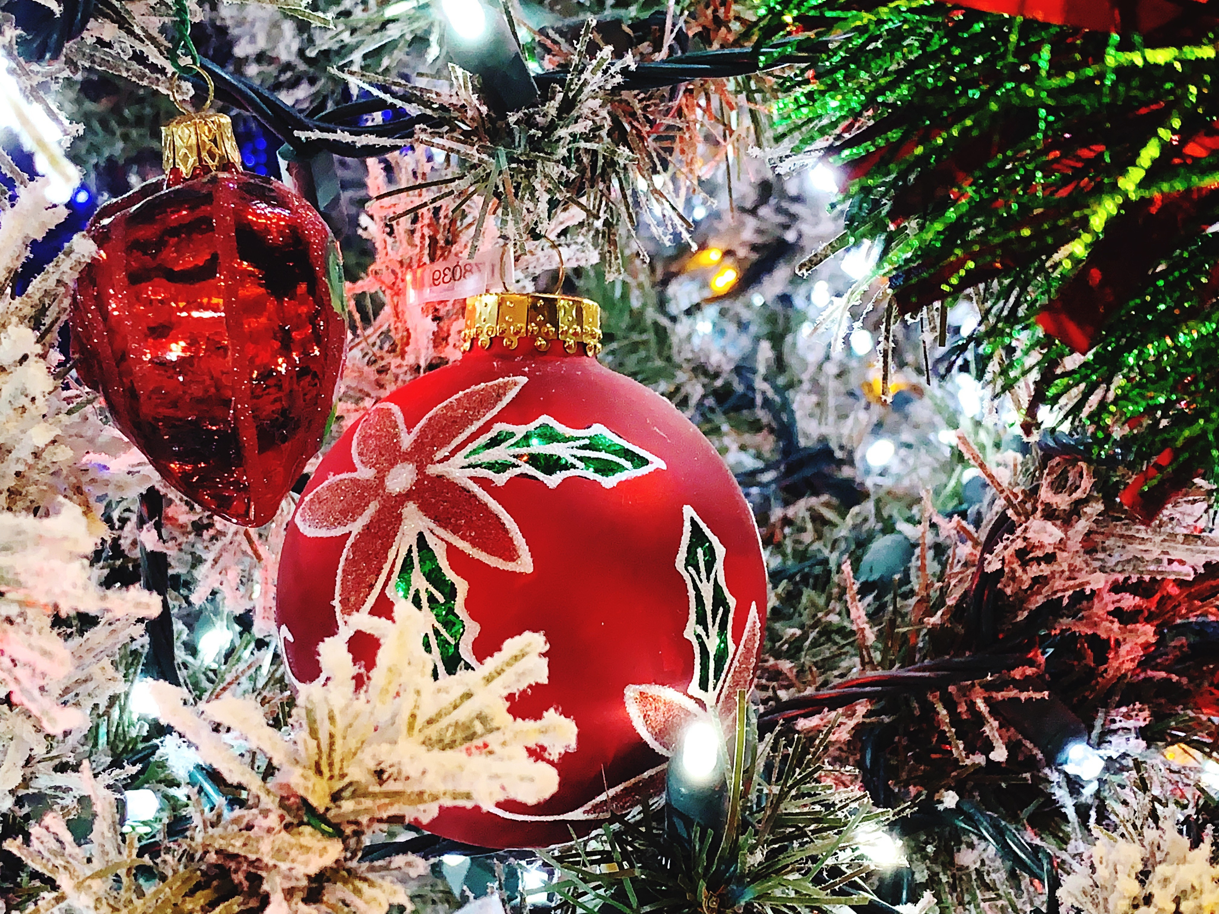 a christmas tree with ornaments