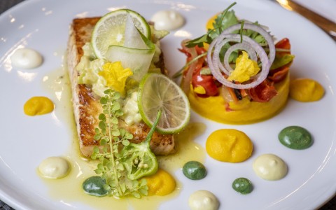 a plate of food on a table