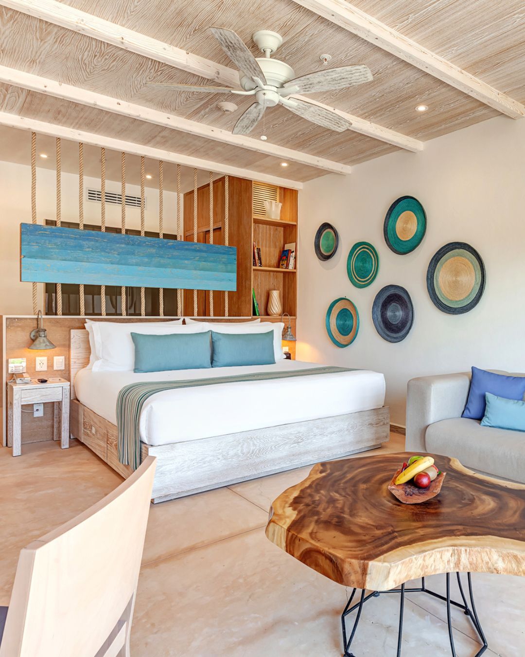 a room with a bed and a couch