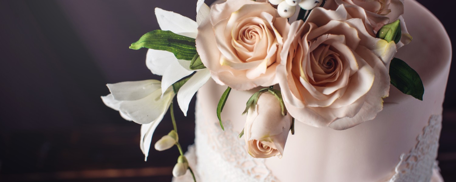 a cake with flowers on top