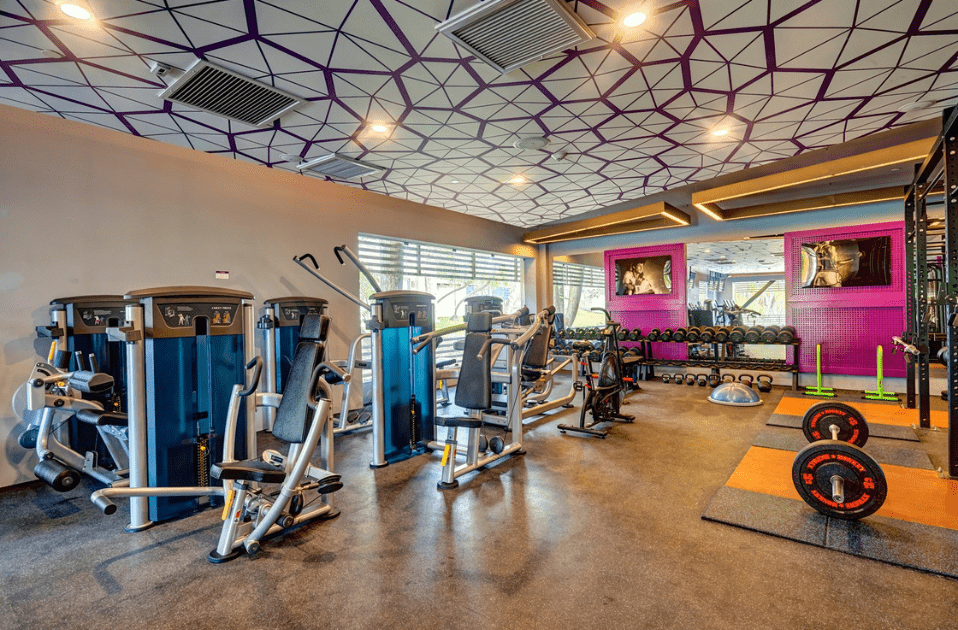 a gym with exercise equipment