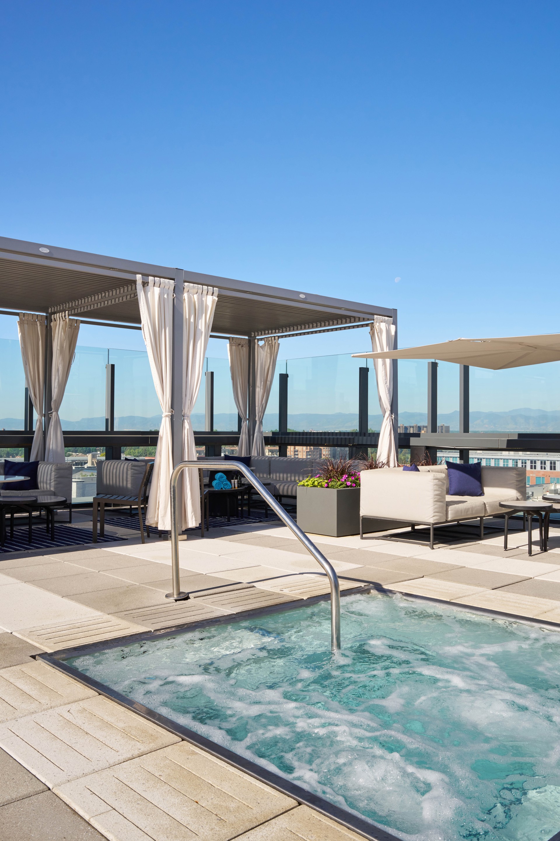 a hot tub on a rooftop main