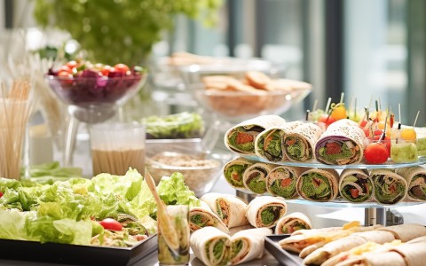 a table full of food