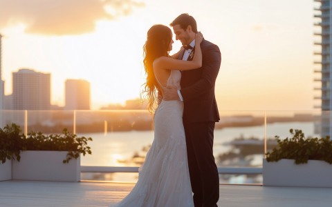 a man and woman in a wedding dress
