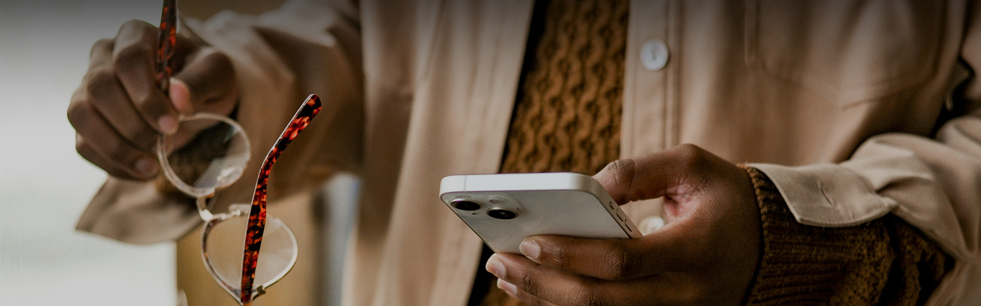 a person holding a cell phone