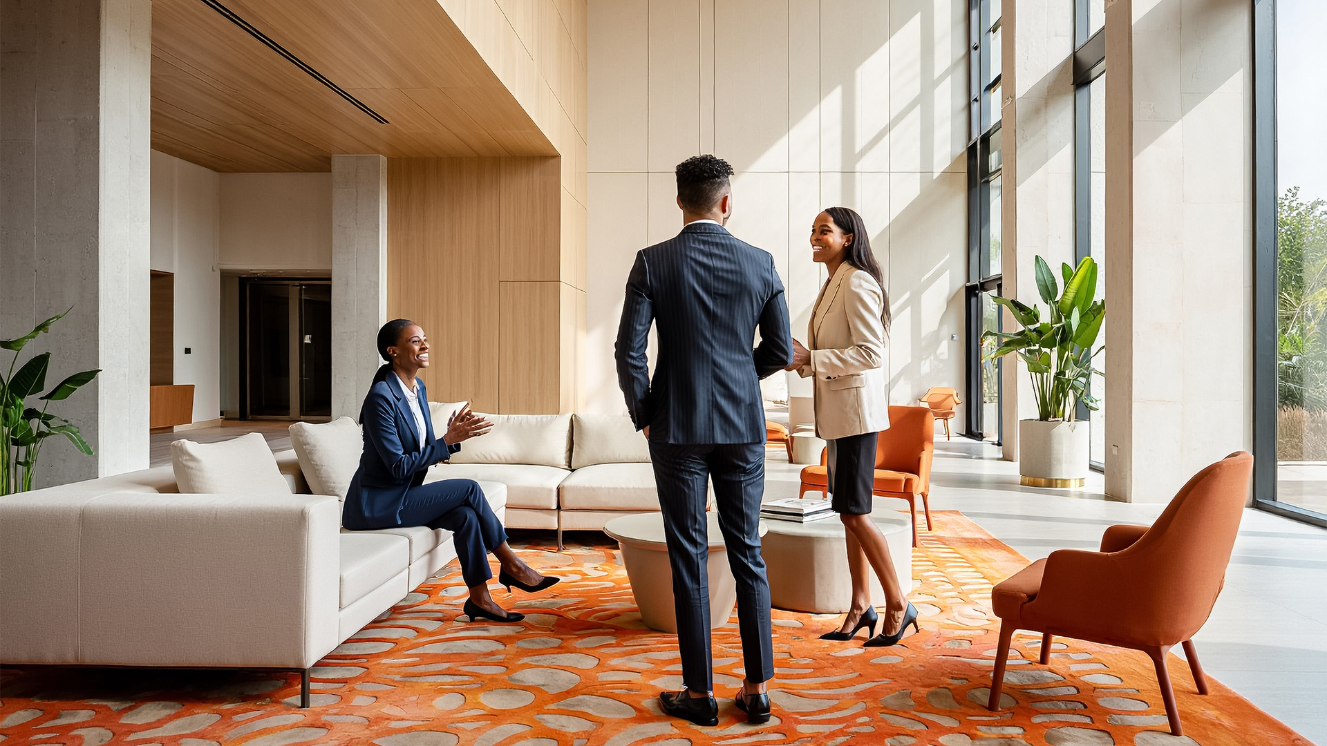 a group of people in a room main