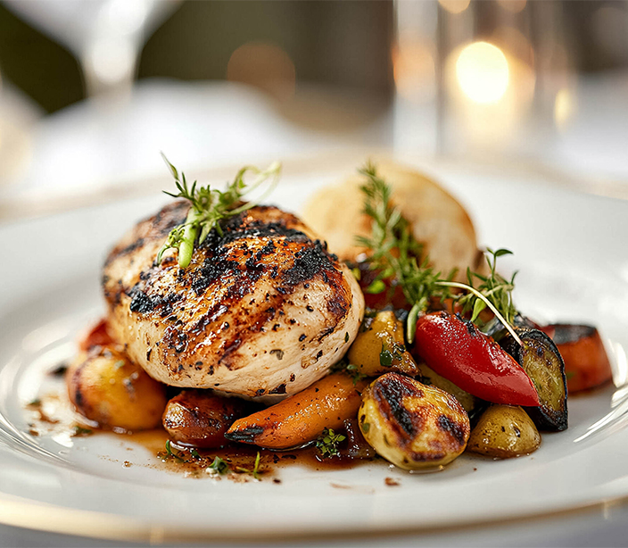 a plate of food on a table