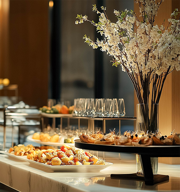 a table with food on it
