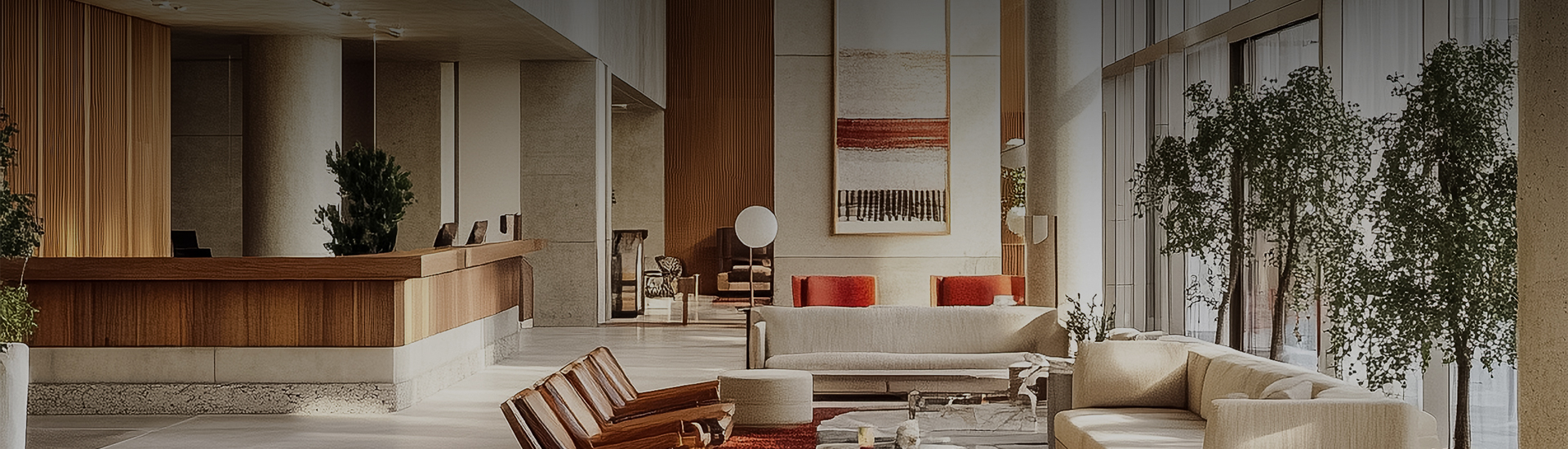 a living room with a large white couch and a red rug