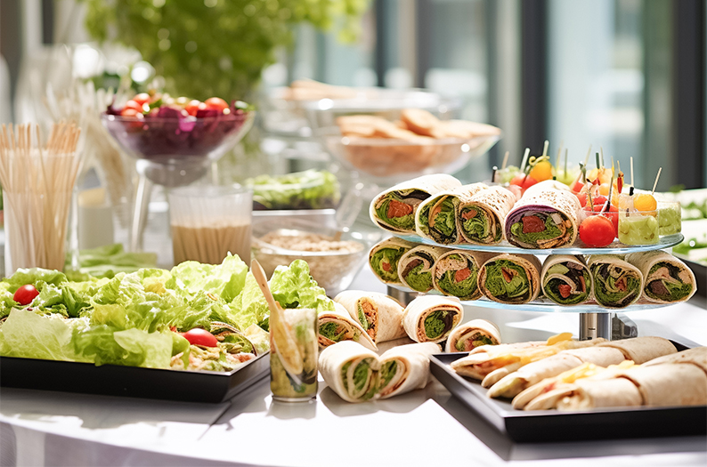 a table full of food