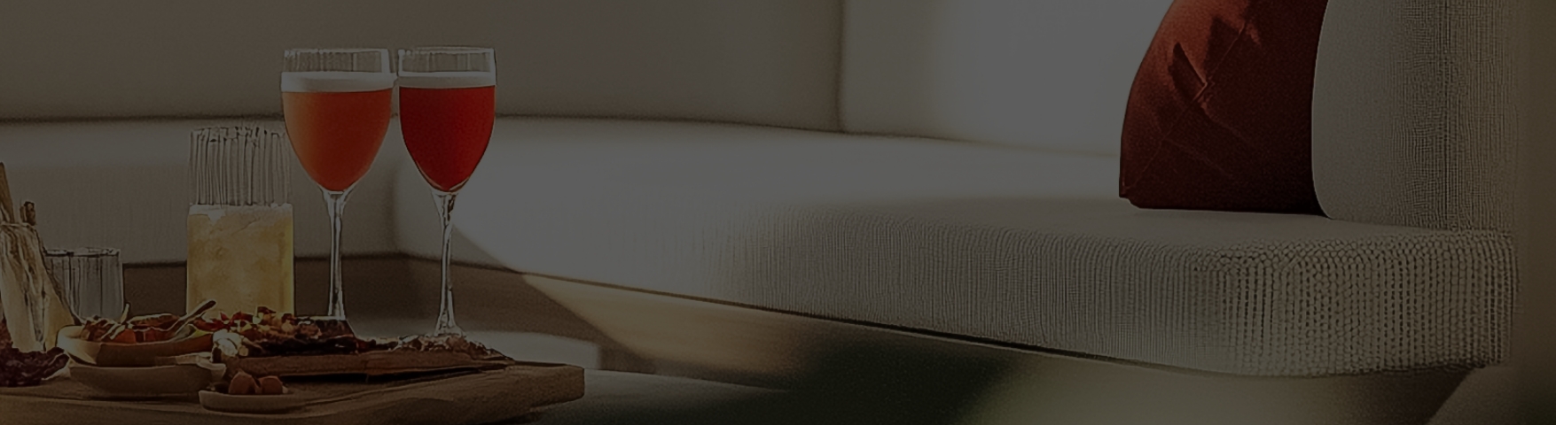 a white couch with a wooden base