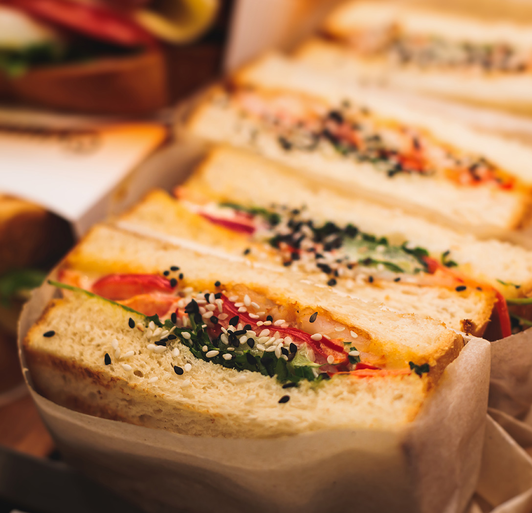 a close up of sandwiches