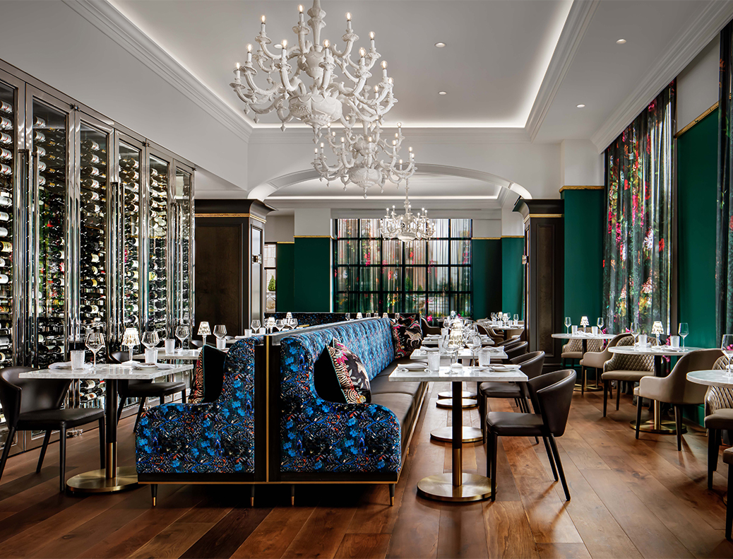 a restaurant with tables and chairs