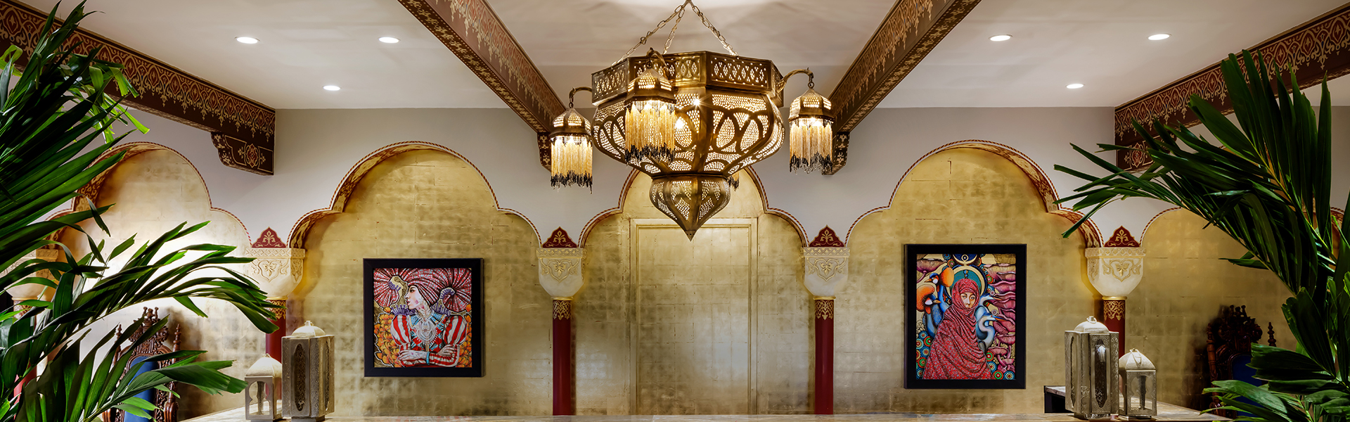 a chandelier from the ceiling