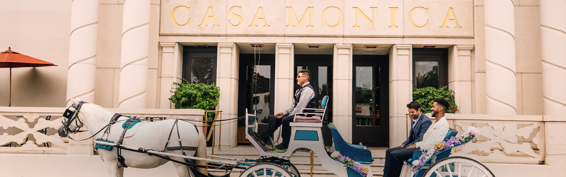 a man sitting in a horse carriage