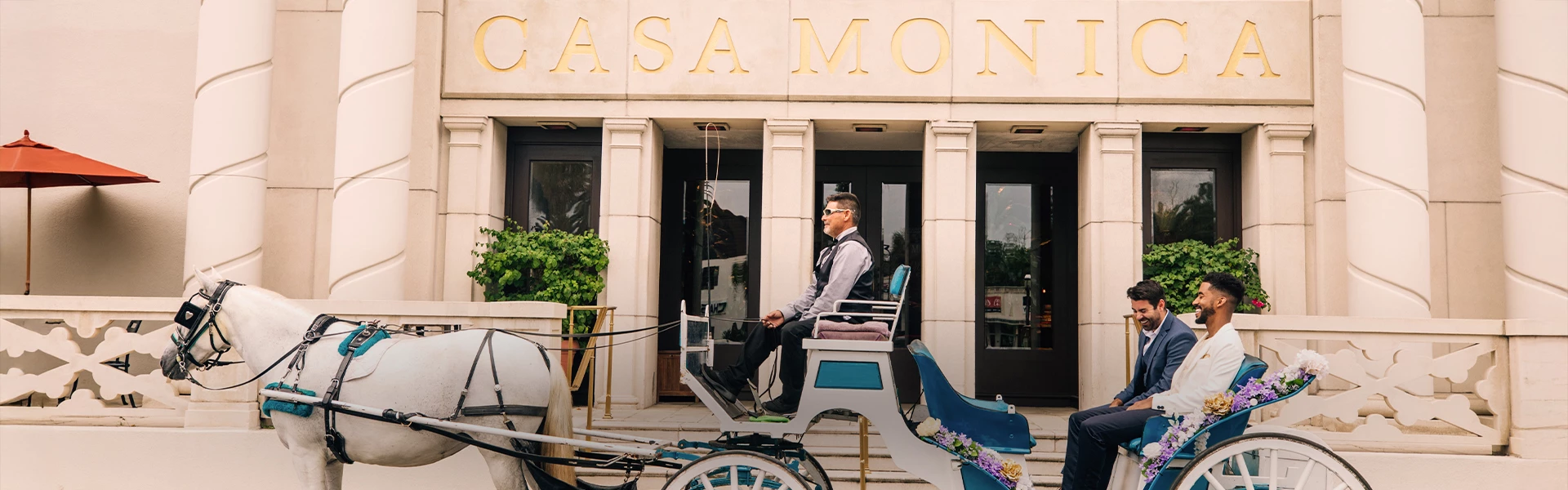 a man sitting in a horse carriage