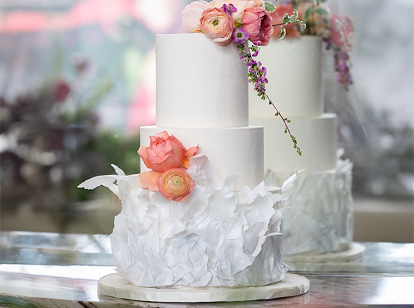 a cake with flowers on top